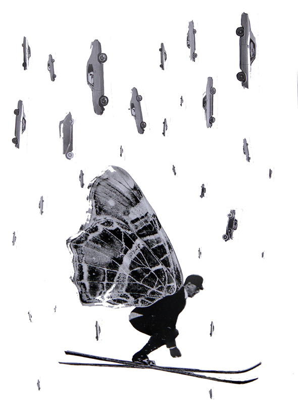 Skischmetterling, Collage Digiprint, GFK 2016