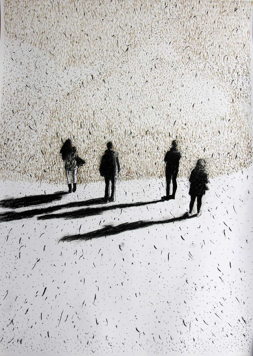 Das grosse Wunder 01, Pastellstift auf Papier, 50 x 70 cm, 2016