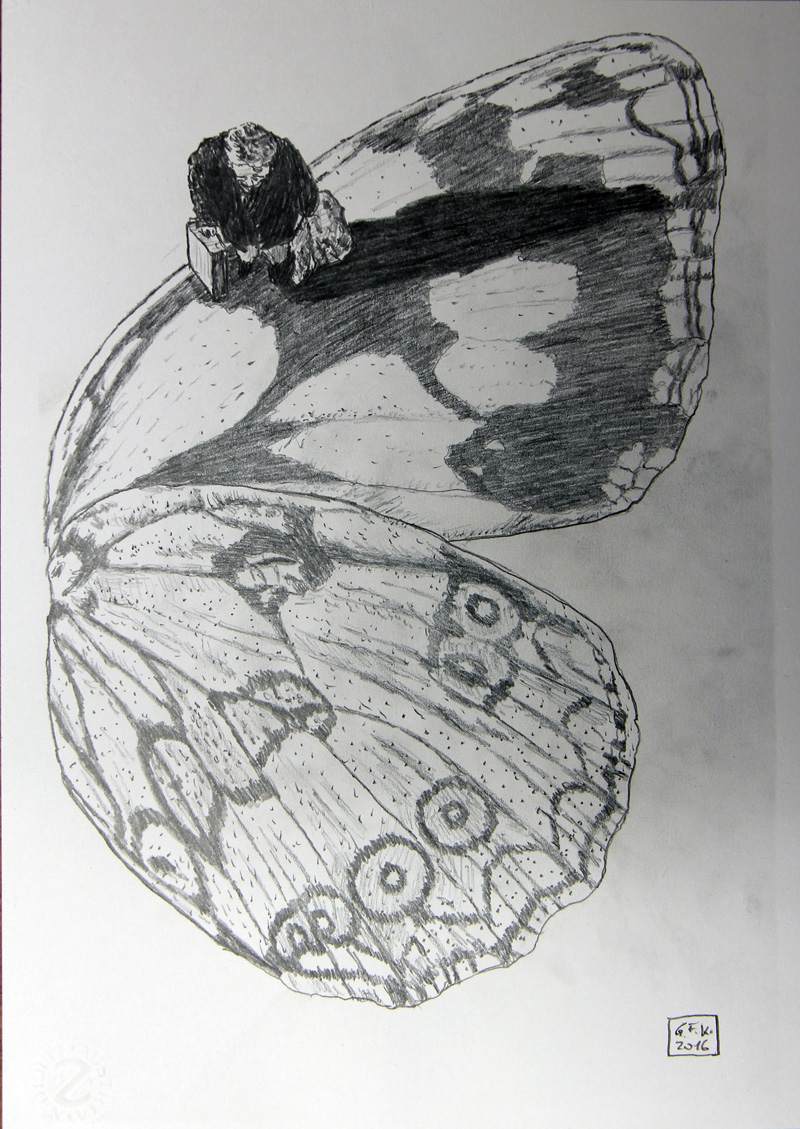 Kosmopolit 02, Graphit auf Papier, 30 x 21 cm, 2016