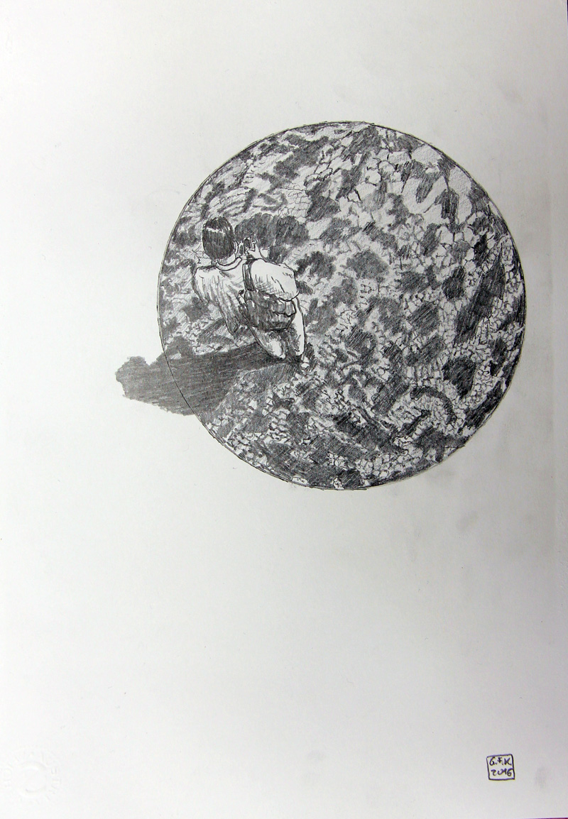 Kosmopolit 03, Graphit auf Papier, 30 x 21 cm, 2016