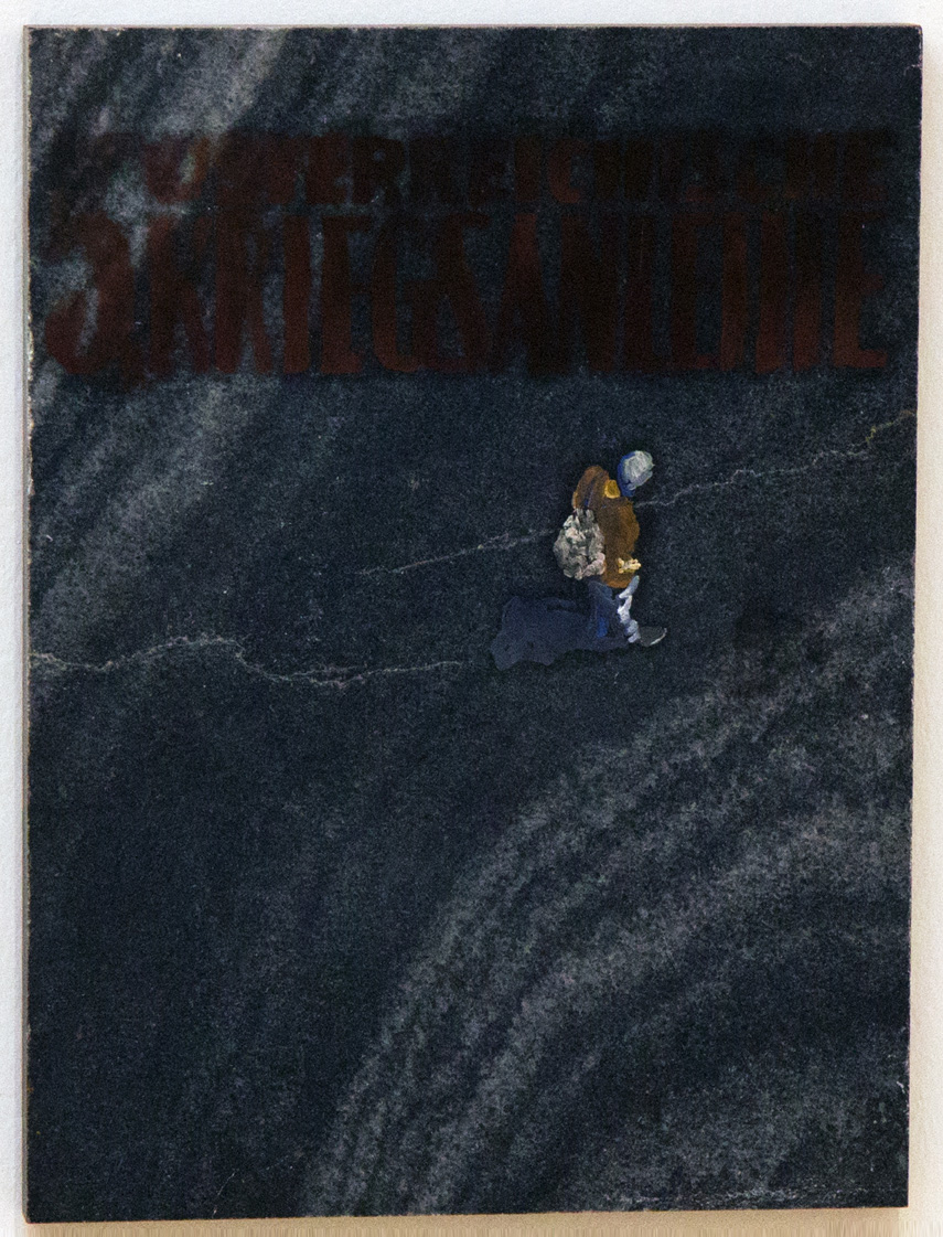 Serie Kriegsanleihe, Öl auf Marmor, ca. 35 x 40 cm, 2014