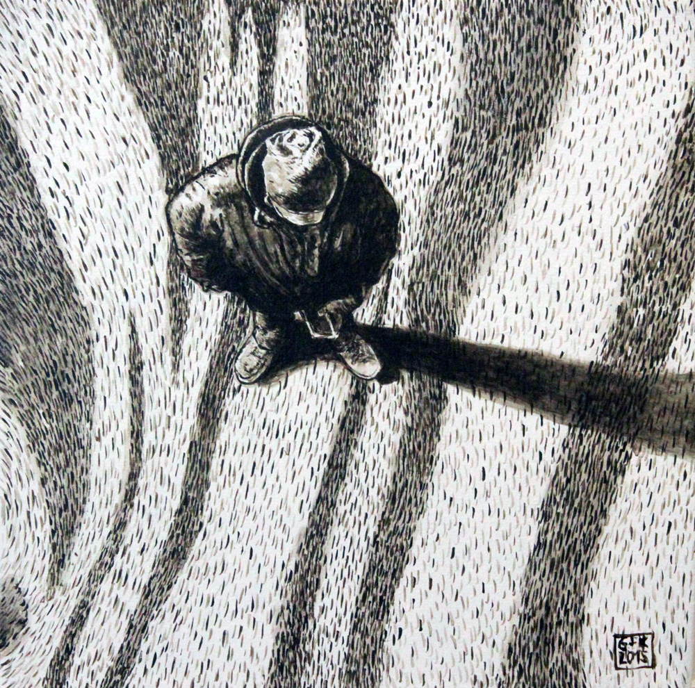 Serie Terra Coleoptera 1, Akryl auf Leinwand, 30 x 30 cm, 2015