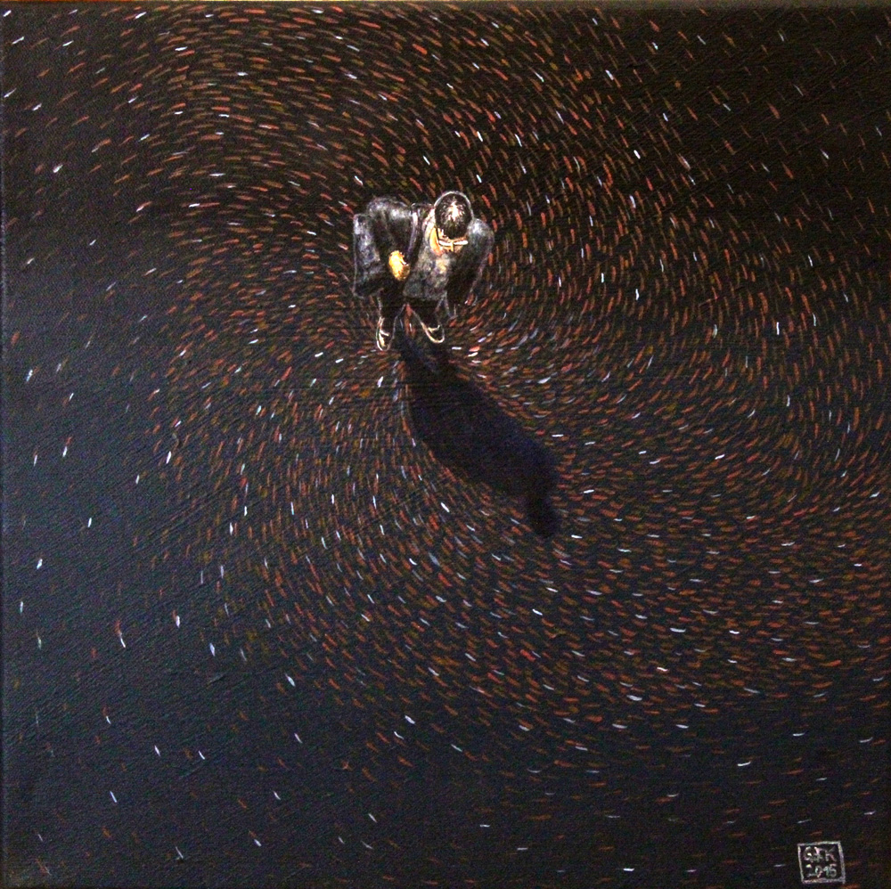 Teilchen 1, Akryl auf Leinwand, 30 x 30 cm, 2015