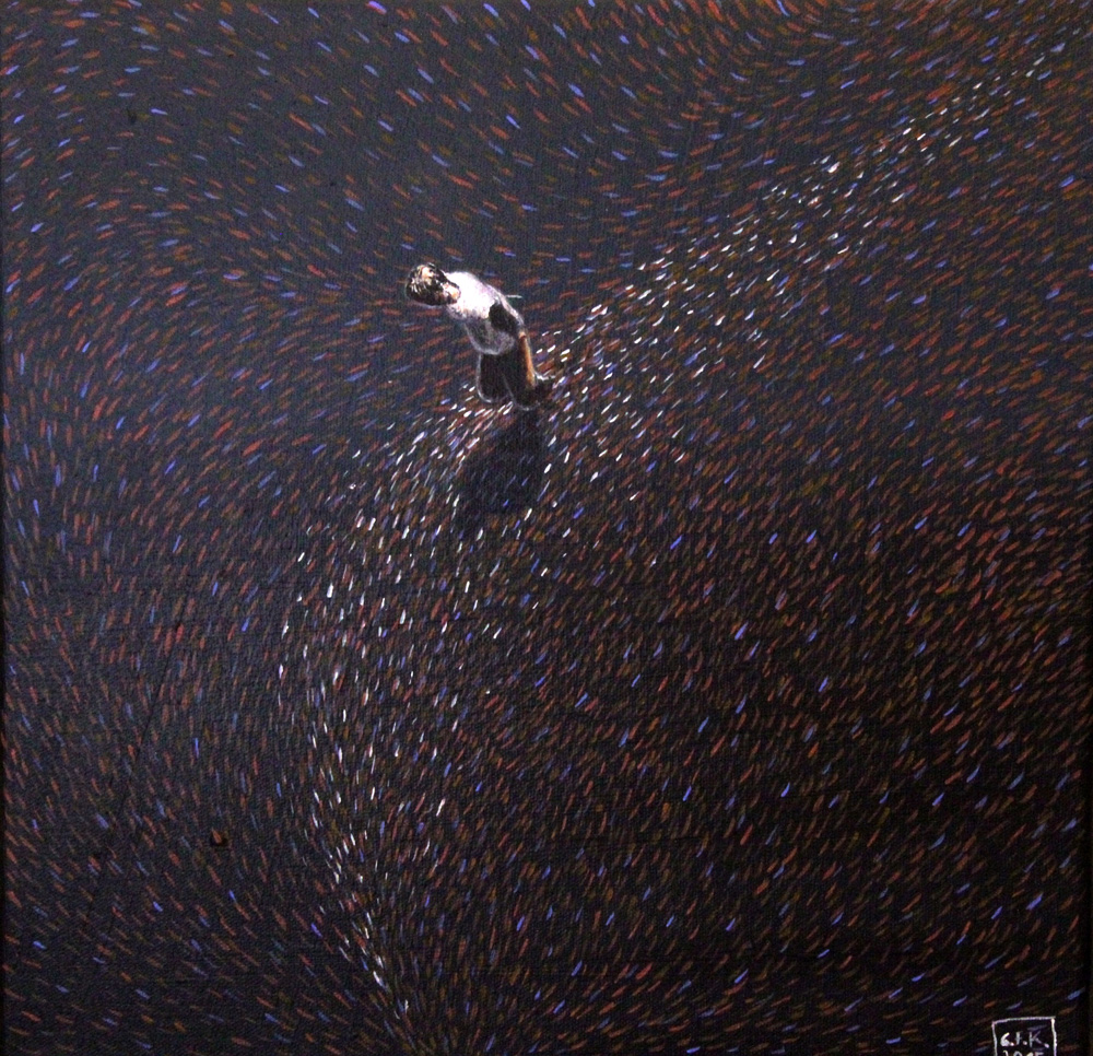 Teilchen 2, Akryl auf Leinwand, 30 x 30 cm, 2015