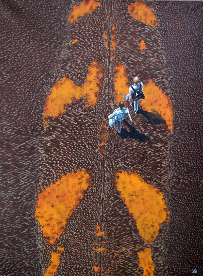 Terra Coleoptera 2, Walking on Exotic Grounds, 90 x 120 cm, Akryl auf Leinwand, 2015