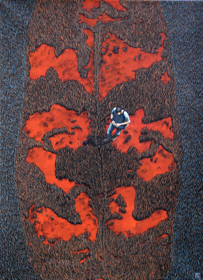 Terra Coleoptera 4, Walking on Exotic Grounds, 90 x 120 cm, Akryl auf Leinwand, 2015