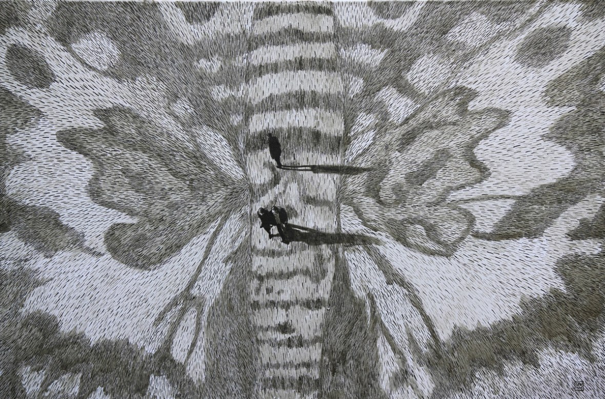 Walking on Wings 1, Akryl auf Leinwand, 120 x 80 cm, 2016